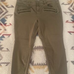 Torrid Olive Jeggings with Zipper Detail